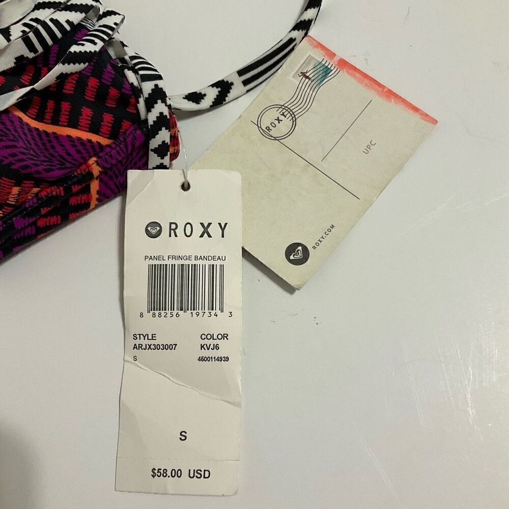 Roxy NWT Aztec Fringe Bandeau Bikini Top, S - Picture 12 of 16